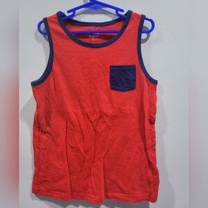Jumping Beans Red Tank Top with Navy Trim and Pocket